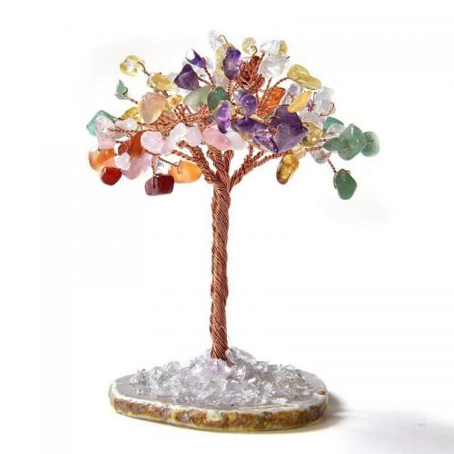 Полудрагоценный камень Богатое дерево украшения, с цинковый сплав, Дерево, различные материалы для выбора, 100mm, продается PC