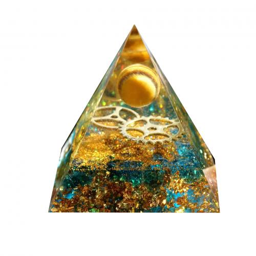 Resina sintética Decoración Pirámide, con Piedras preciosas, engomada de gota, diverso tamaño para la opción, Vendido por UD