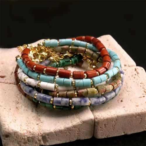 Brass Bracelets, with Gemstone, gold color plated, fashion jewelry & for woman 4mm Approx 16-22 cm 