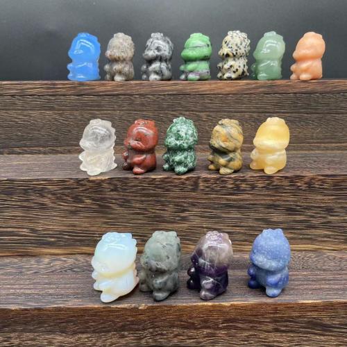 Decoración de semi piedras preciosas, Dinosaurio, para el hogar y la oficina & Lindo, Color aleatorio, 30mm, Vendido por UD