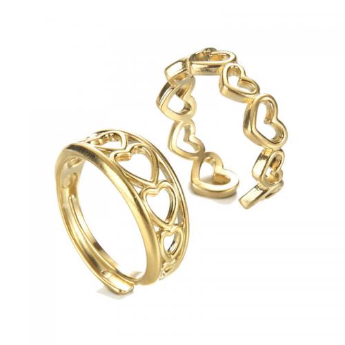 Титан Сталь палец кольцо, титан, ювелирные изделия моды & разные стили для выбора & Женский & отверстие, золотой, продается PC