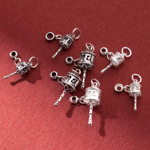 Sterling Silver Pendants, 925 Sterling Silver, Antique finish, DIY & double-hole 
