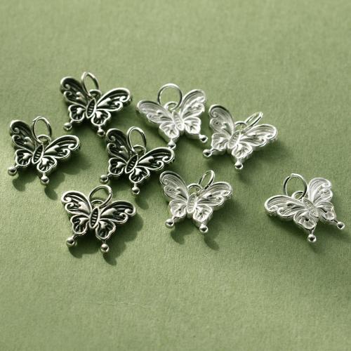 Sterling Silver Animal Pendants, 925 Sterling Silver, Butterfly, Antique finish, DIY 
