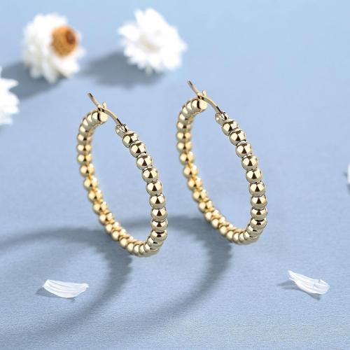 Stainless Steel Leverback Earring, 304 Stainless Steel, fashion jewelry & for woman, golden, 35mm 