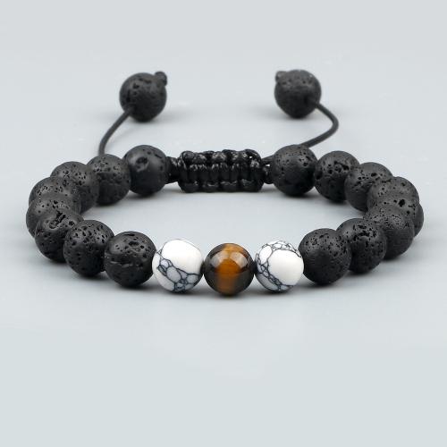 Gemstone Bracelets, with Wax Cord, Adjustable & fashion jewelry & Unisex Approx 17-28 cm 