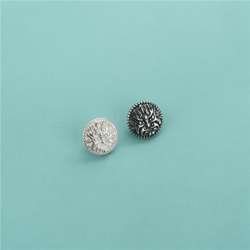 Fashion Costume Decoration, 925 Sterling Silver, Button Shape, DIY 9.3mm Approx 3.3mm 