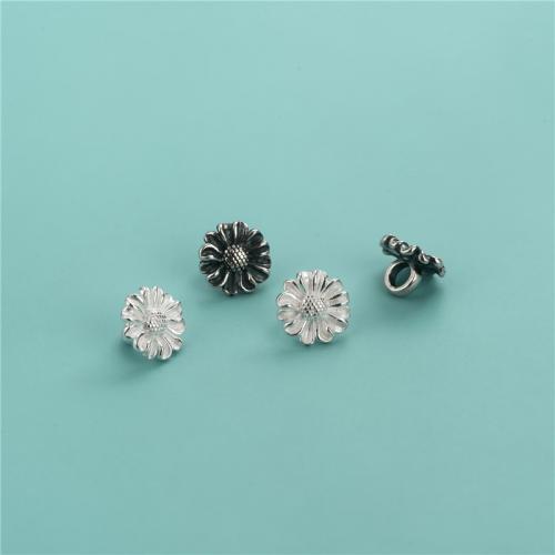 Fashion Costume Decoration, 925 Sterling Silver, Sunflower, DIY 9.7mm Approx 3.2mm 