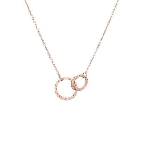 Stainless Steel Jewelry Necklace, 316 Stainless Steel, with 8cm extender chain, Donut, Vacuum Ion Plating, fashion jewelry & for woman nickel, lead & cadmium free, Big ring Small ring Approx 42 cm 