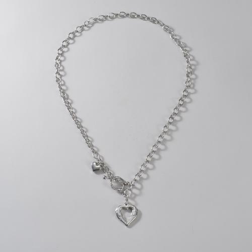Collier de chaîne de chandail de mode, Acier titane, coeur, poli, bijoux de mode & pour femme Environ 53 cm, Vendu par PC