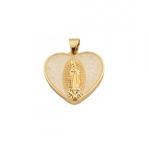 Brass Heart Pendants, fashion jewelry & Unisex, golden Approx 3.5mm 