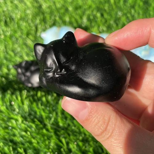 Gemstone Decoration, Natural Stone, Cat, for home and office & cute 55mm 