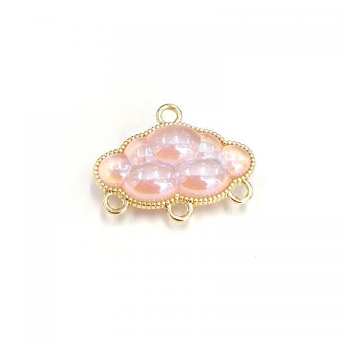 Acrylic Jewelry Connector, with Zinc Alloy, Cloud, gold color plated, DIY & 1/3 loop Approx 