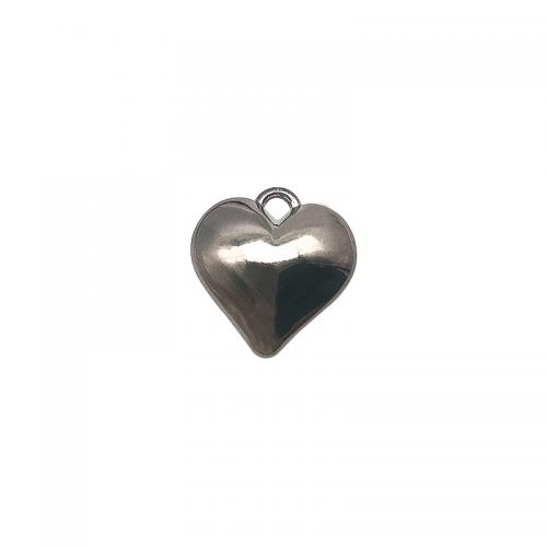 Plateado acrílico colgantes, Corazón, chapado en color plomo negro, Bricolaje, 27x28mm, Vendido por UD[