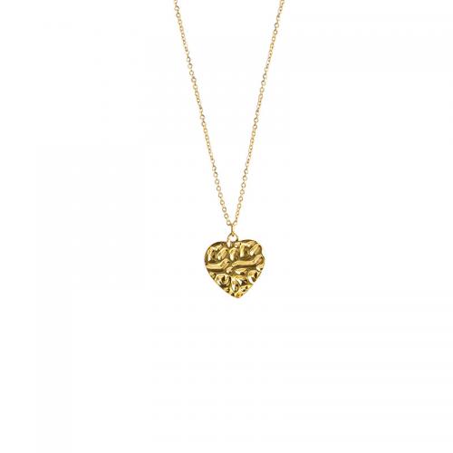 Stainless Steel Jewelry Necklace, 304 Stainless Steel, with 5CM extender chain, Heart, plated & for woman, golden Approx 45 cm 