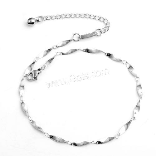 Stainless Steel Anklets Jewelry, 304 Stainless Steel, with 5CM extender chain, plated, for woman Approx 25.5 cm 