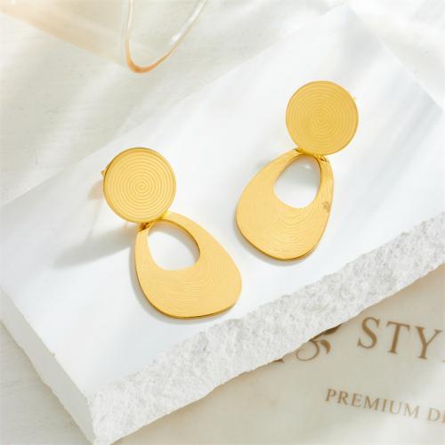 Stainless Steel Drop Earring, 304 Stainless Steel, fashion jewelry & for woman, golden 