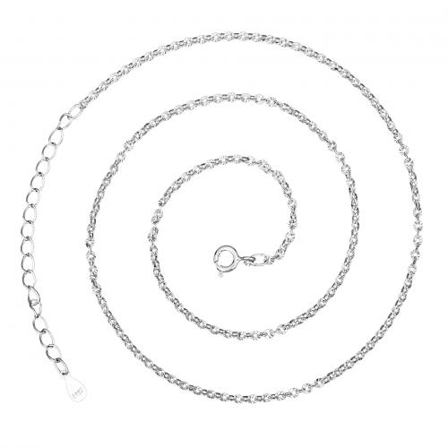 Sterling Silver Necklace Chain, 925 Sterling Silver, with 2inch extender chain, plated, DIY & Unisex Approx 15.7 Inch 
