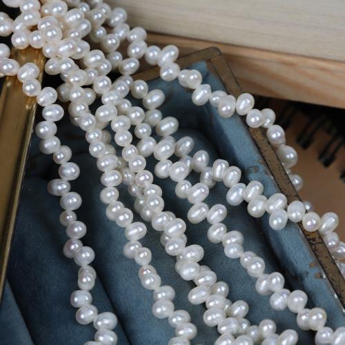 Rice Cultured Freshwater Pearl Beads, DIY, white, Length about 4-4.5mm Approx 40 cm 