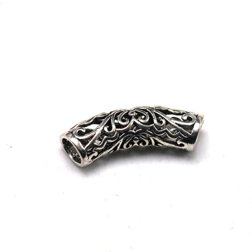 Zinc Alloy Curved Tube Beads, antique silver color plated, vintage & DIY & hollow Approx 
