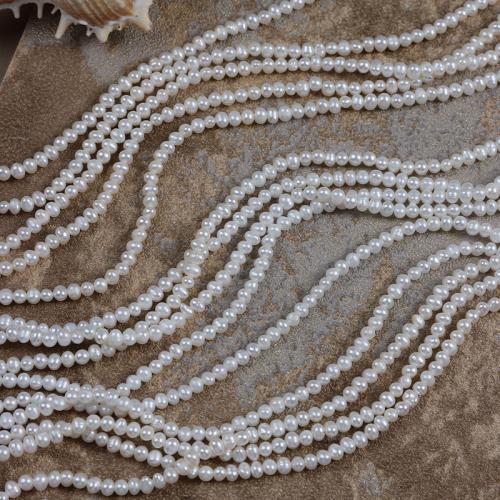 Potato Cultured Freshwater Pearl Beads, DIY, white, Length about 2.5-3mm Approx 35 cm 