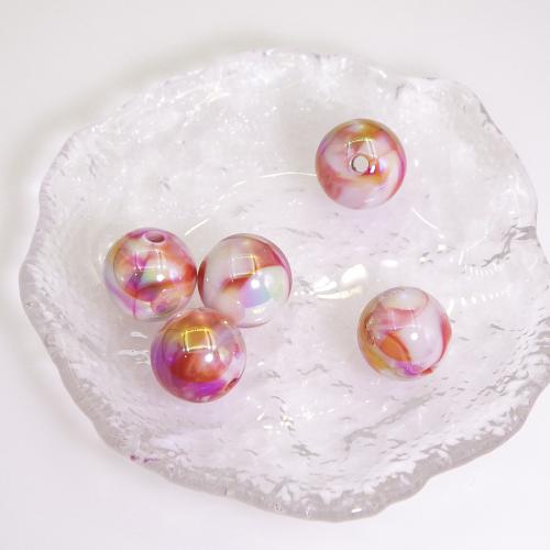 Perles acryliques plaquée, Acrylique, Rond, Placage, DIY, plus de couleurs à choisir, 16mm, Environ Vendu par sac