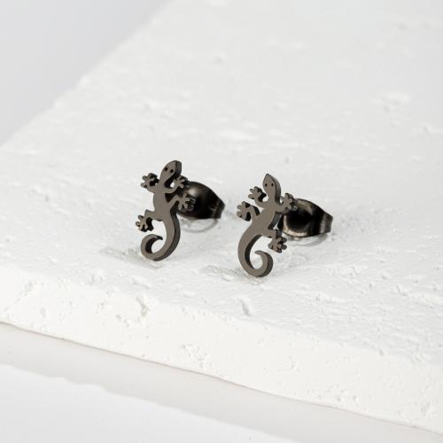 Stainless Steel Stud Earring, 304 Stainless Steel, Gecko, fashion jewelry & for woman 