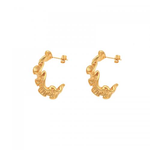 Edelstahl Stud Ohrring, 304 Edelstahl, Modeschmuck & für Frau, goldfarben, 30x15mm, verkauft von Paar