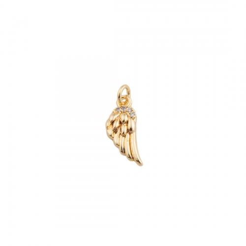Cubic Zirconia Micro Pave Brass Pendant, plated, DIY & micro pave cubic zirconia, golden Approx 2.5mm 