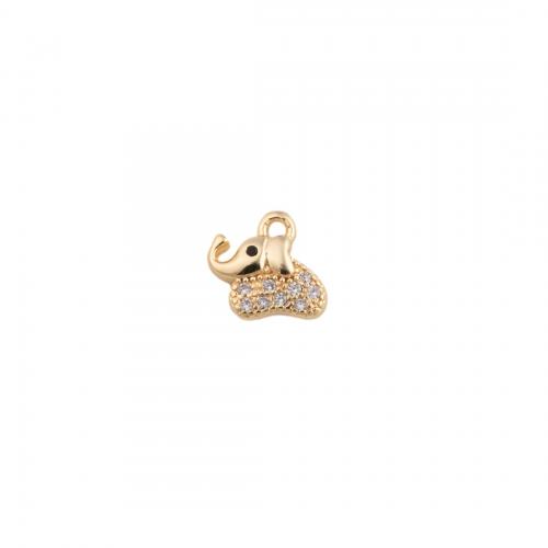Cubic Zirconia Micro Pave Brass Pendant, plated, DIY & micro pave cubic zirconia, golden Approx 1mm 