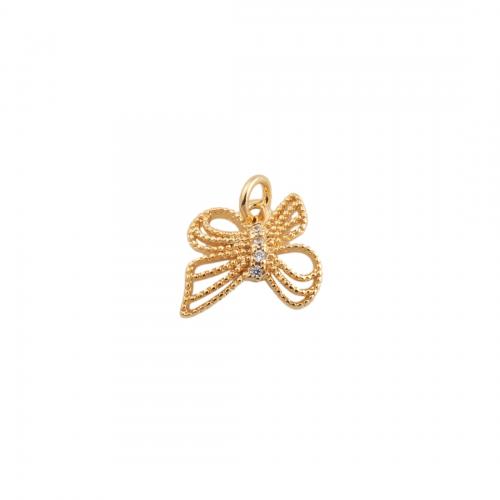 Cubic Zirconia Micro Pave Brass Pendant, plated, DIY & micro pave cubic zirconia, golden Approx 2mm 