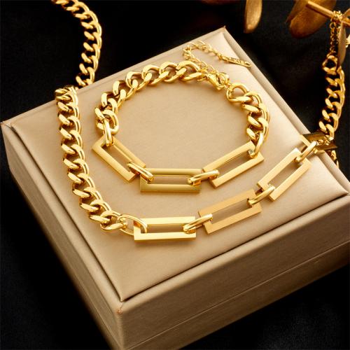 Stainless Steel Jewelry Necklace, 304 Stainless Steel, fashion jewelry & Unisex golden 