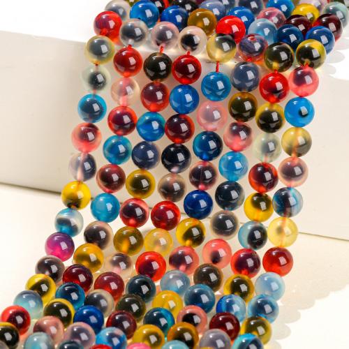 Achat Perlen, rund, poliert, DIY & verschiedene Größen vorhanden, verkauft von Strang