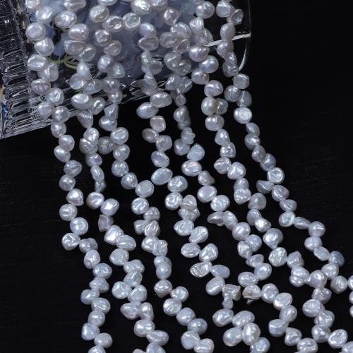 Baroque Cultured Freshwater Pearl Beads, DIY, white, Length about 5-6mm Approx 40 cm 