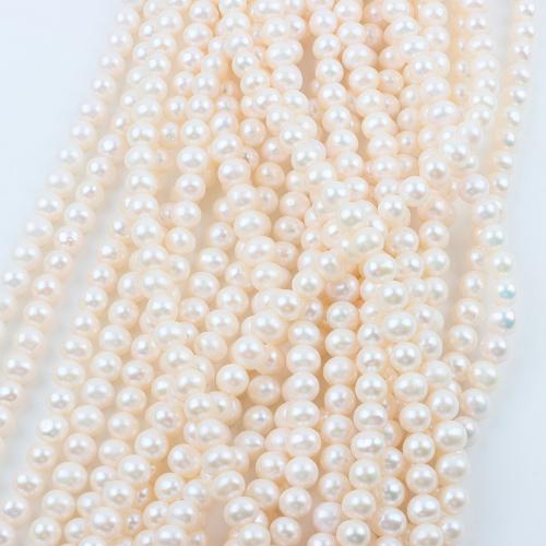 Naturel d'eau douce perles, perle d'eau douce cultivée, Légèrement rond, DIY, blanc, Length about 8-9mm Environ 40 cm, Vendu par brin
