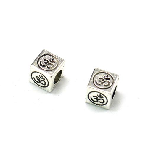 Zinc Alloy Spacer Beads,  Square, antique silver color plated, vintage & DIY Approx 