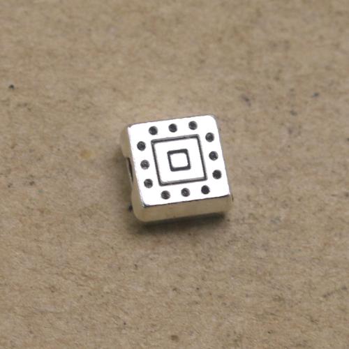 Zinc Alloy Spacer Beads, Square, antique silver color plated, vintage & DIY Approx 