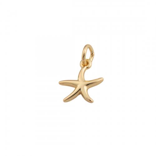 Brass Jewelry Pendants, Starfish, fashion jewelry & Unisex, golden Approx 3mm 