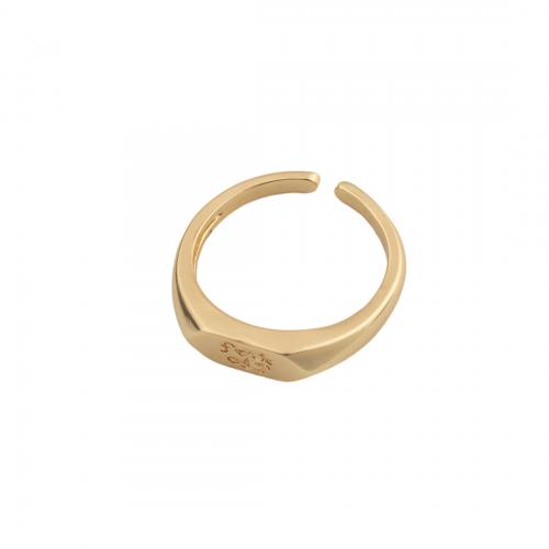 Anillo de dedo de latón, metal, Joyería & unisexo, dorado, inner diameter 17.5mm, Vendido por UD