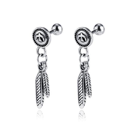 Stainless Steel Stud Earring, 304 Stainless Steel, plated, Unisex, silver color, 22mm 