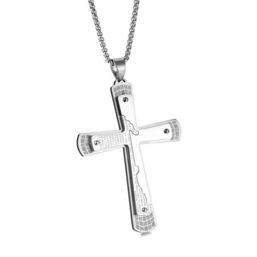 Fashion Stainless Steel Jewelry Sets, 304 Stainless Steel, Cross, polished, Unisex 