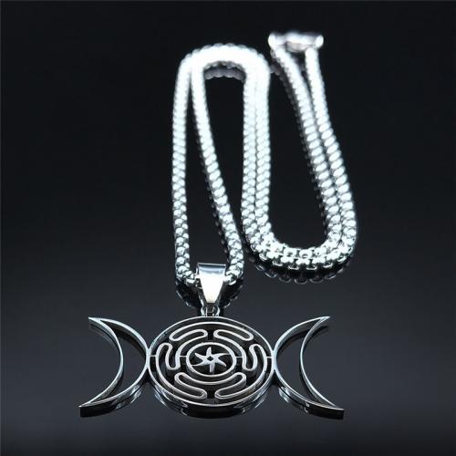 Stainless Steel Jewelry Necklace, 304 Stainless Steel, polished, fashion jewelry & Unisex Approx 60 cm 