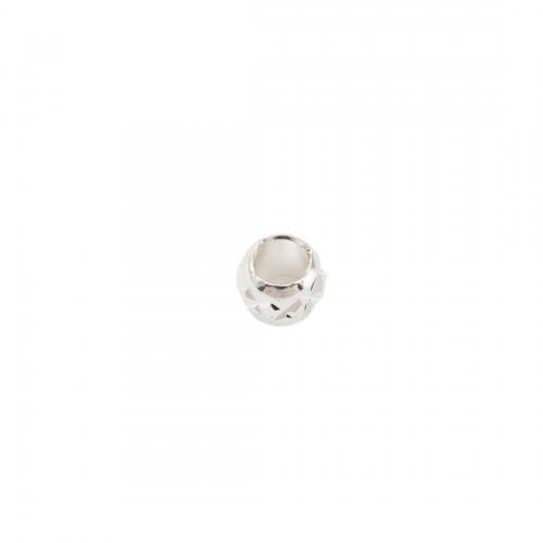 Sterling Silver Beads, 925 Sterling Silver, Round, platinum plated, DIY & large hole Approx 3.5mm 