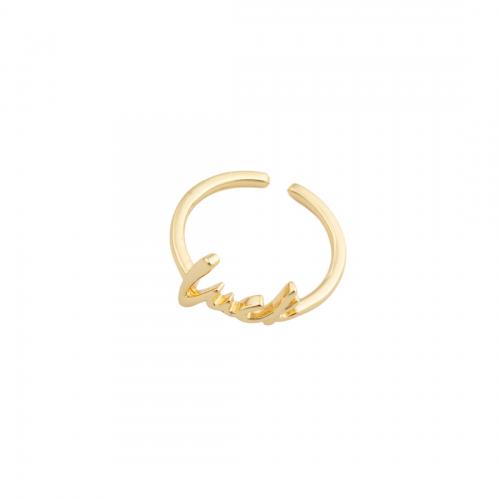 Anillo de dedo de latón, metal, Joyería & para mujer, dorado, inner diameter 17.5mm, Vendido por UD