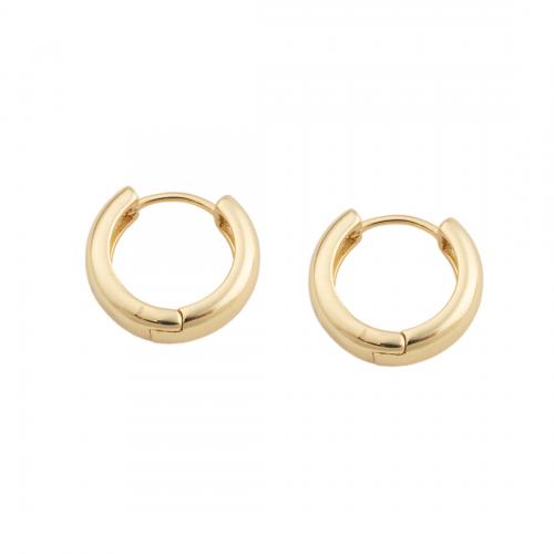 Brass Huggie Hoop Earring, fashion jewelry & for woman, golden 