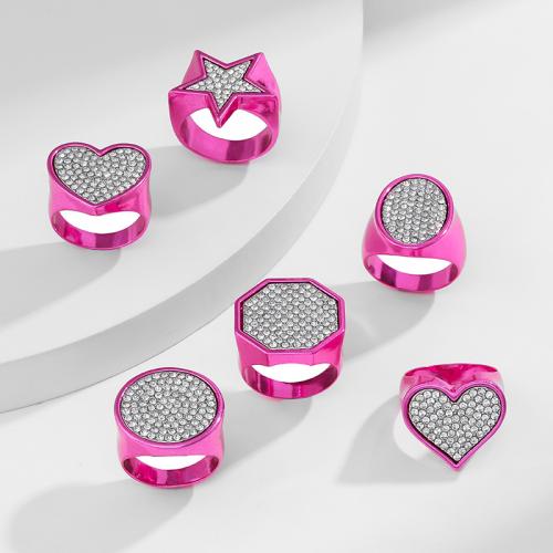 Strass Zink Legierung Finger Ring, Zinklegierung, mit Glassteine, Modeschmuck & verschiedene Stile für Wahl & für Frau, verkauft von PC