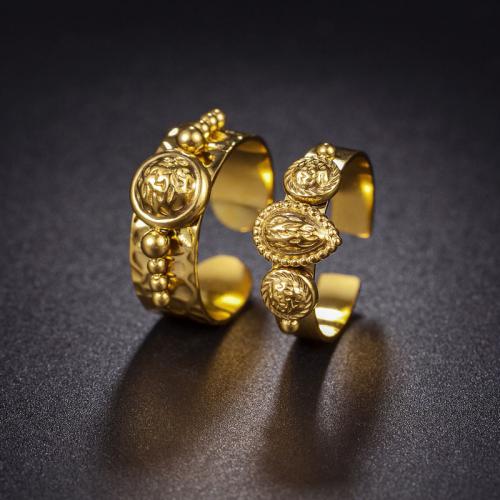 Титан Сталь палец кольцо, титан, ювелирные изделия моды & разные стили для выбора & Женский, золотой, продается PC