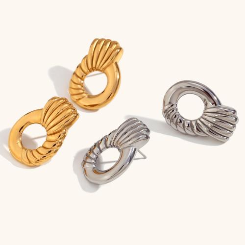 Stainless Steel Stud Earring, 316L Stainless Steel, plated, fashion jewelry & for woman & hollow 