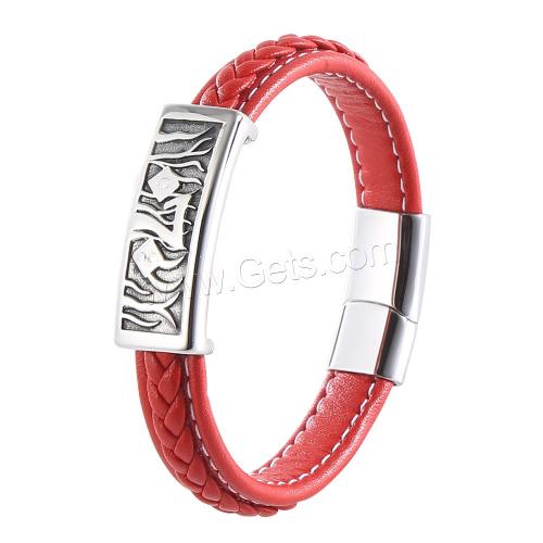PU Leather Cord Bracelets, with 304 Stainless Steel, fashion jewelry & for man 
