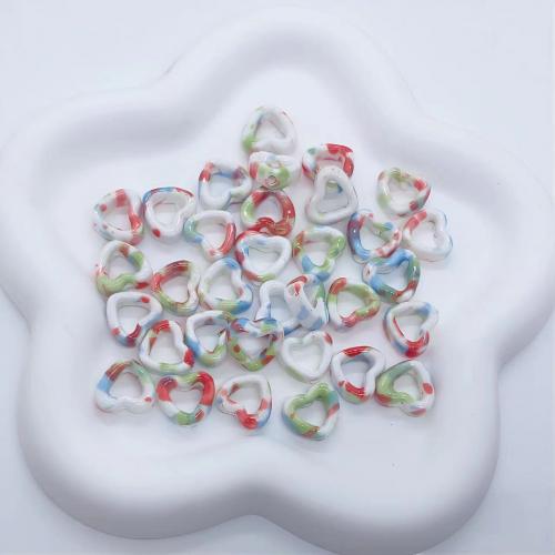 Kunstdruck Porzellan Perlen, Herz, DIY, keine, 14mm, Bohrung:ca. 2mm, ca. 100PCs/Tasche, verkauft von Tasche