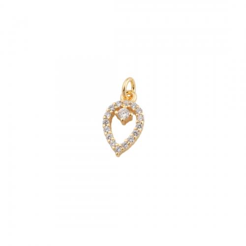 Cubic Zirconia Micro Pave Brass Pendant, plated, DIY & micro pave cubic zirconia, golden Approx 1.5mm 